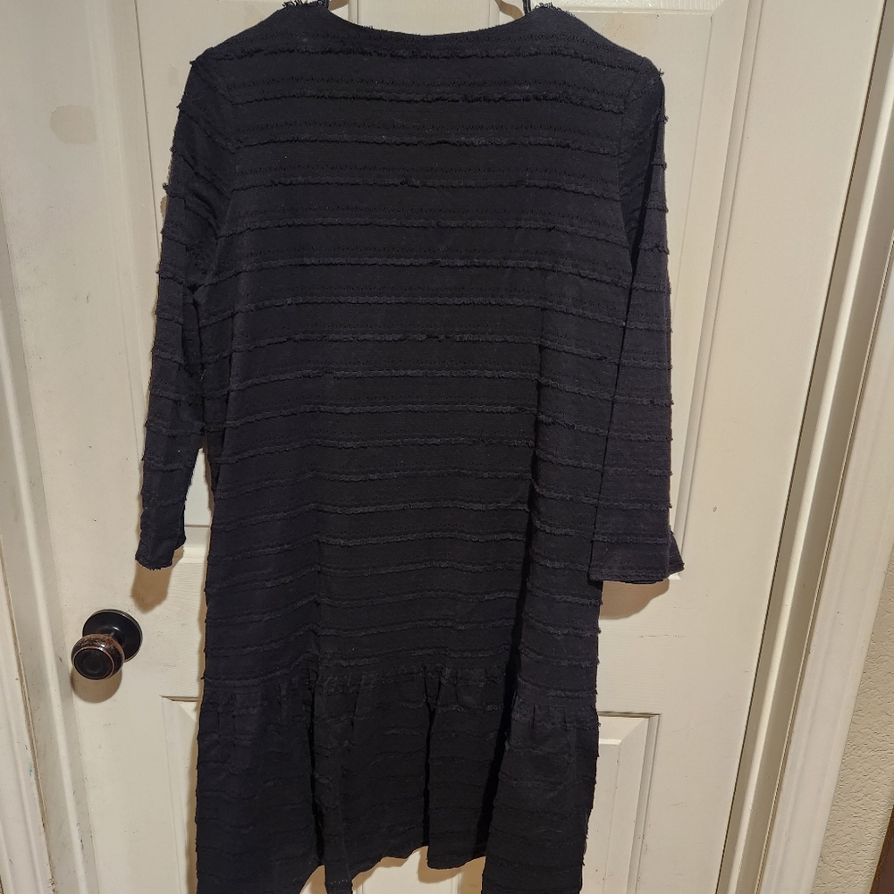 Hatch Maternity The Layla Fringe Black Long Sleeve Dress - Picture 10 of 11